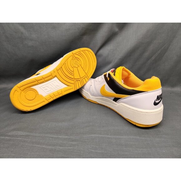 Nike Men's Full Force Low Sneakers Leather White Gold Black Size 8.5 NEW IN BOX - Picture 2 of 12